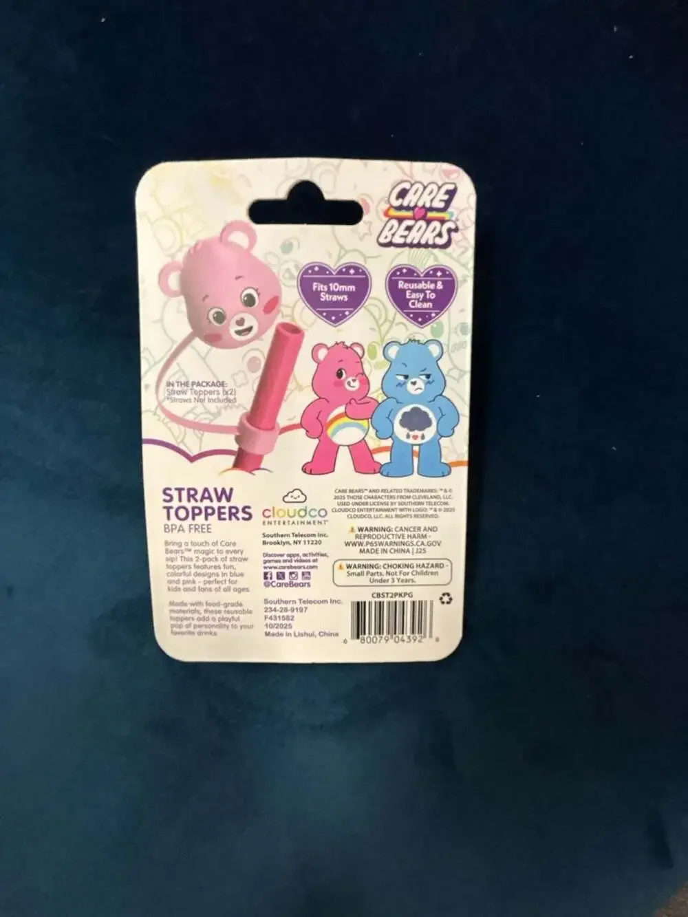 Care Bears Straw Toppers Pack 2 Pack Reusable